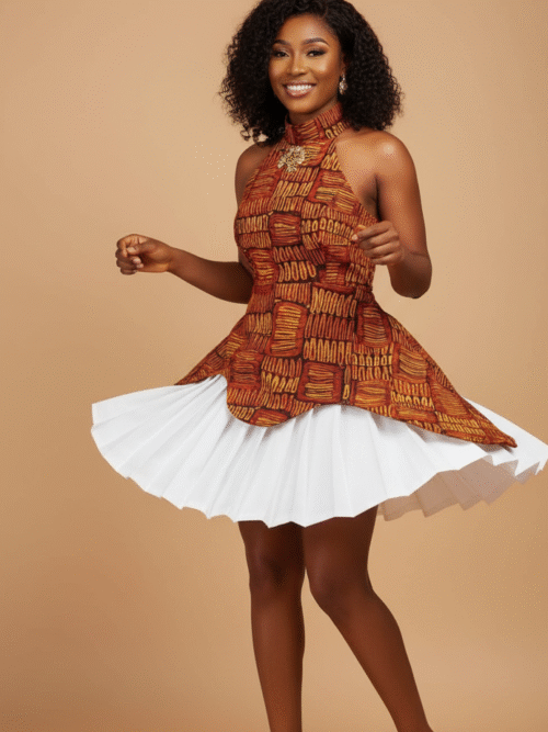 Aminkan Adaeze Adire Halter Mini Dress