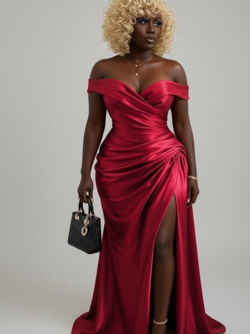 Aminkan Silk Fitted Long Dress