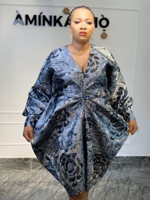 Aminkanmo Midnight Bloom Luxe Bubu Dress
